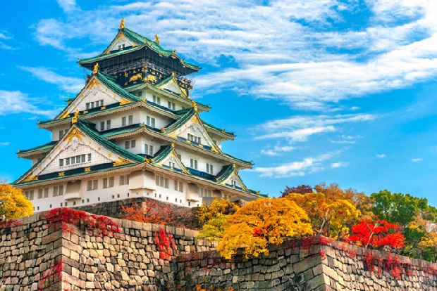 kinh nghiệm đi mùa thu nhật bản - lâu đài Osaka